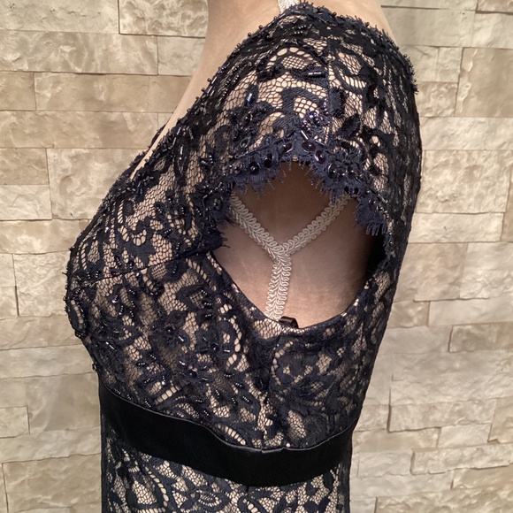 Tadashi Shoji Classic Collection Navy Blue Lace Cocktail Dress - Picture 8 of 15